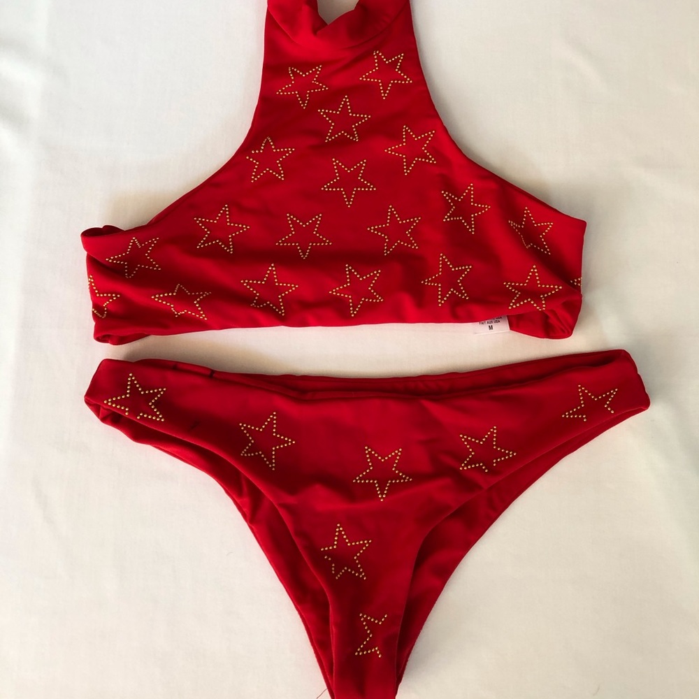 Beach Riot red studded star bikini ❤️❣️